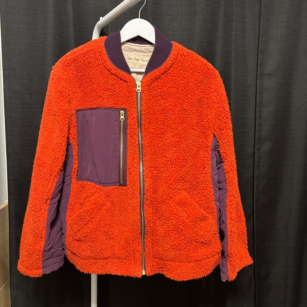 We The Free Women’s Orange and Purple Sherpa Rivington Jacket